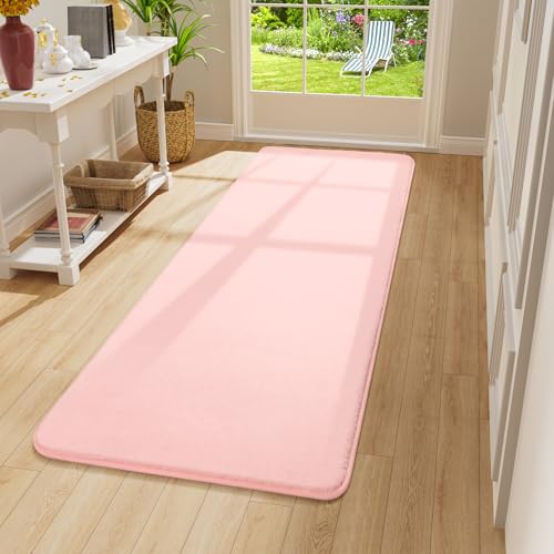 Modern Soft Hallway Runner Rug (2' x 8' (Runner) / Pink)
