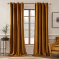 Velvet Curtains Golden Brown 52 x 108 Inch Length Set of 2 (Golden Brown / 52"W x 108"L (Pack of 2))