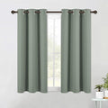 Modern Blackout Curtains Noise Reducing (Greyish Green / 42"W x 54"L (Pack of 2))