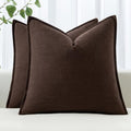 Decorative Linen Euro Sham Pillow Covers 26x26 Dark Brown (Dark Brown / 26" x 26" (Pack of 2))