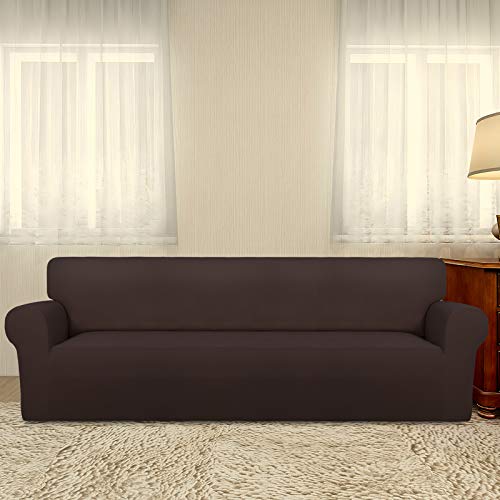 Stretch Couch Covers for Sofa 4 Seater Slipcovers Chocolate (XX-Large 4-Seater Sofa / Chocolate)