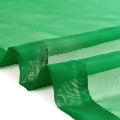 Sheer Voile Window Treatment Rod Pocket Curtain Panels for Kitchen Bedroom Living Room Drapes Sunlight Filtering Privacy Semi Home Decor Assorted Colors Sizes (Green / 52"W x 84"L (Pack of 2))