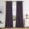 100% Blackout Curtains 102 Inch Length 2 Panels Set for Living Room Bedroom Back Tab Thermal Insulated Black Out Linen Drapes Room Darkening Window Curtains 102 Inches Long (Plum / 52"W x 102"L (Pack of 2))