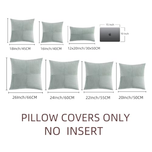 2 Packs Grey Blue Euro Decorative Throw Pillow Covers 26x26 Inch for Couch Bed Sofa (Grey Blue / 26" x 26" (Pack of 2))