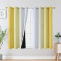 Yellow and Greyish White Ombre Blackout Curtains for Living Room 45 Inch (Yellow and Greyish White / 52"W x 45"L (Pack of 2))