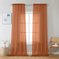 Orange Sheer Curtains 96 inches Long 2 Panels (Orange / 42"W x 96"L (Pack of 2))
