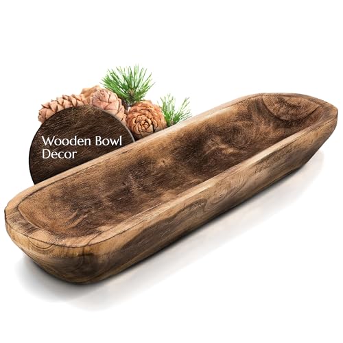 Wooden Dough Bowl for Decor