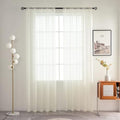 Sheer Voile Curtains for Living Room 84 Inch Long 2 Panels (Ivory / 38"W x 84"L (Pack of 2))
