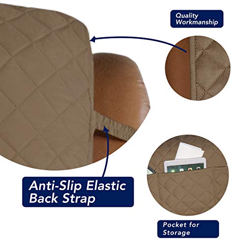 Reversible Recliner Chair Covers Couch Covers for Dogs (Large Recliner / Camel/Ivory)