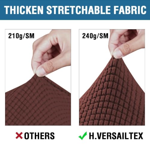 4 Piece Stretch Sofa Covers for 3 Cushion Couch Covers for Living Room Furniture Slipcovers (Large Plus / Burnt Brick)