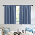 Short Blackout Privacy Curtains 30 inch Long for Bathroom Window (Stone Blue / 42"W x 30"L (Pack of 2))