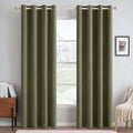 100% Blackout Linen Curtains for Bedroom 52x84 Light Olive Green (Light Olive Green / 52"W x 84"L (Pack of 2))