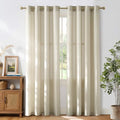 Bone White Linen Curtains for Kitchen (Bone White / 55"W x 84"L (Pack of 2))