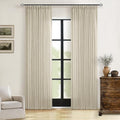 108 Inch Neutral Linen Curtains 2 Panels Set Pinch Pleated (Linen / 40"W x 108"L (Pack of 2))
