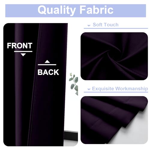Ava BlackBerry Short 36 Inches Blackout Curtain 2 Panels Set (Blackberry / 40"W x 36"L (Pack of 2))