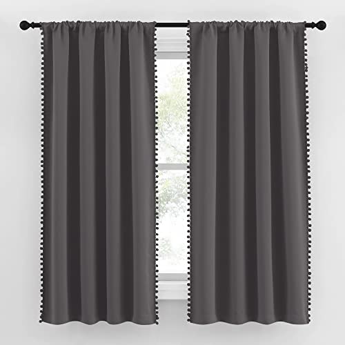 2 Panels Blackout Curtains (Dark Grey / 42"W x 63"L (Pack of 2))