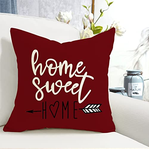 Christmas Pillow Covers 18x18 Set of 4 (Burgundy / 18" x 18" (Pack of 4))