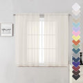 Short Sheer Curtains 54 Inches Length 2 Panels (Ivory / 40"W x 54"L (Pack of 2))