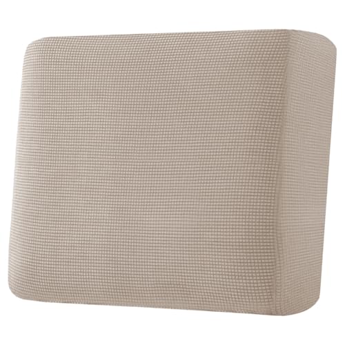 Super Stretch Individual Seat Cushion Covers Sofa Covers Couch Cushion Covers Slipcover Sets Thick Jacquard Textured Twill Fabric (Sand / 1 Cushion Chair)