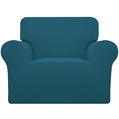 Stretch Chair Slipcover with Arm Washable Peacock Blue (Small Chair / Peacock Blue)