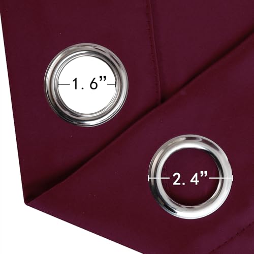 Blackout Curtains 66 x 72 Inch Long Burgundy Red Curtains Set of 2 Panels Room Darkening Curtains for Bedroom and Living Room (Burgundy Red / 66"W x 72"L (Pack of 2))