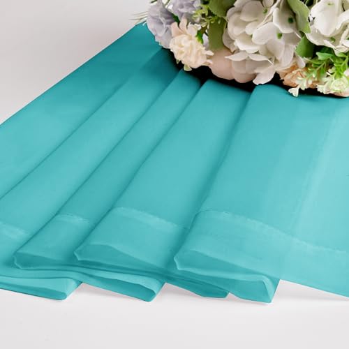 Turquoise Sheer Valances for Windows (Turquoise / 42"W x 16"L (Pack of 2))