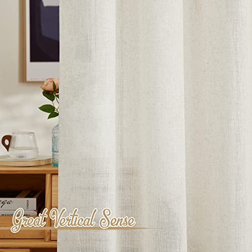 Linen Curtains for Bedroom 95 inch Long (42"W x 95"L (Pack of 2) / Linen)
