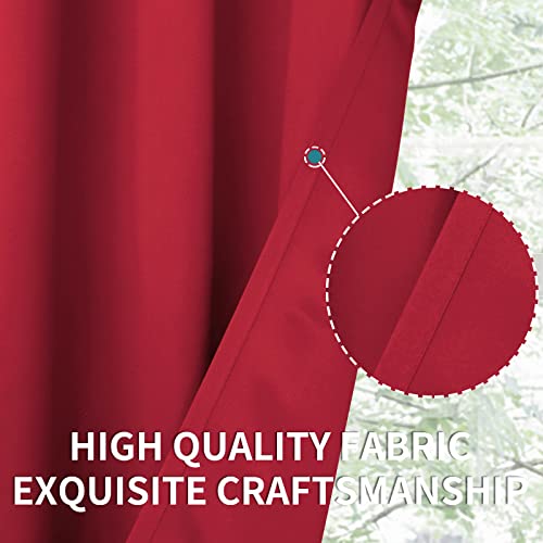 Red Blackout Curtains for Bedroom 72 Inch Long (Red / 42"W x 72"L (Pack of 2))