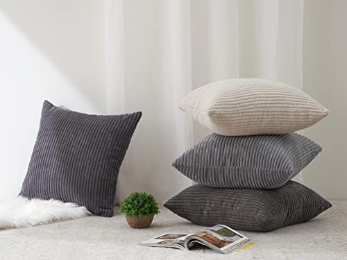 Euro Shams Decorative Throw Pillows Covers for Bedroom (Grey / 26" x 26" (Pack of 4))