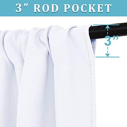 Curtains for Bedroom Living Dining Room 102 inches Long (Pure White / 52"W x 102"L (Pack of 2))