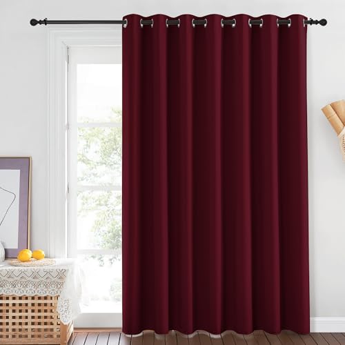 Blackout Room Divider Curtains 84 inch Length (Wine Red / 100"W x 84"L (Pack of 1))