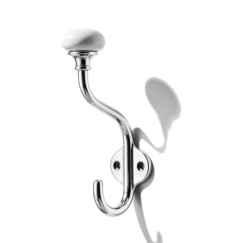 5 Pack Zinc Alloy Polished Chrome Coat Hooks Modern (Polished Chrome)