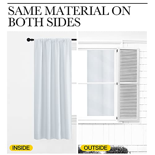 Greyish White Window Curtain Panels (Greyish White / 34"W x 36"L (Pack of 2))