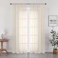 Cream Sheer Curtains 78 inches Long 2 Panels Set for Bedroom Living Room (Cream / 42"W x 78"L (Pack of 2))