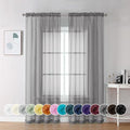 Sheer Curtains 84 inches Long 2 Panels (Charcoal Grey / 42"W x 84"L (Pack of 2))