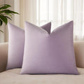 16x16 Velvet Throw Pillow Covers Set of 2 for Couch Sofa Bed (Lilac / 16" x 16" (Pack of 2))