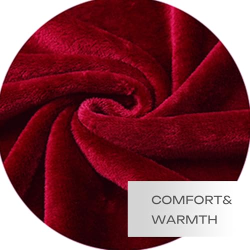 Red Fleece Plush Throw Blanket 50"x60"for Couch Sofa Fuzzy Cozy Flannel (Red / Throw(50"×60"))