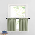 Cafe Blackout Curtains 24 inch Length (Sage Green / 29"W x 24"L (Pack of 2))