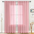 Sheer Voile Window Treatment Rod Pocket Curtain Panels for Kitchen Bedroom Living Room Drapes Sunlight Filtering Privacy Semi Home Decor Assorted Colors Sizes (Blush / 52"W x 108"L (Pack of 2))
