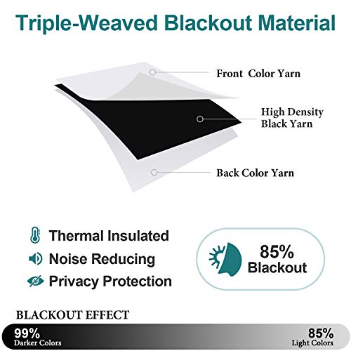 Room Darkening Curtains for Bedroom and Living Room 48 Inch Long (42"W x 48"L (Pack of 2) / Greyish White)