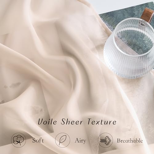 Taupe Sheer Curtains 72 inches Long (Taupe / 54"W x 72"L (Pack of 2))