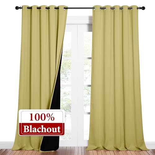 Total Shade Curtains and Draperies (Paler Yellow / 62"W x 95"L (Pack of 2))