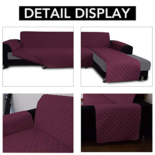 Reversible L Shape Sectional Couch Cover (Large / Wine/Wine)