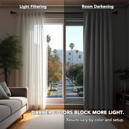 Blackout Curtains for Bedroom (Light Grey / 42"W x 84"L (Pack of 2))