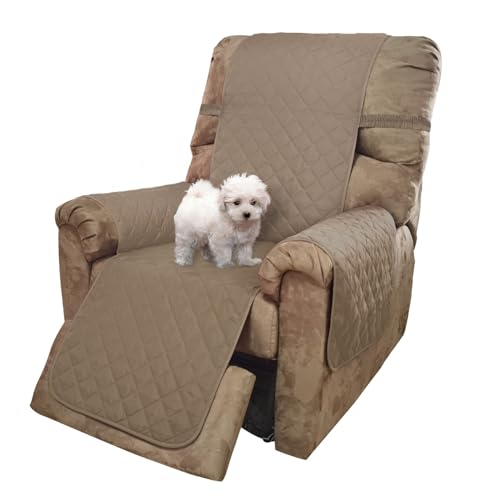 Reversible Recliner Chair Covers (Taupe/Taupe / 28''recliner-oversized)