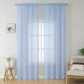 Sheer Curtains 96 inches Long 2 Panels Set for Living Room (Demin / 42"W x 96"L (Pack of 2))
