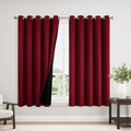 100% Blackout Curtains for Bedroom 63 Inches Long 2 Panels Set (60"W x 63"L (Pack of 2) / Burgundy)