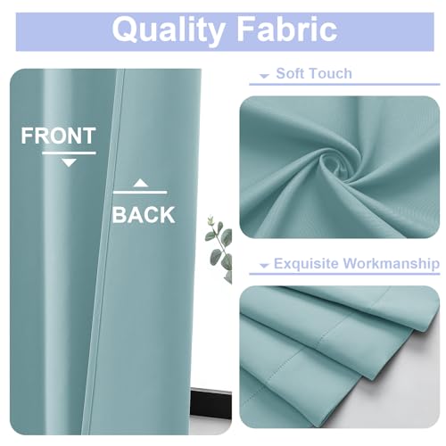 Ava Aqua Short Blackout Curtains for Bedroom 54 Inches Long 2 Panels Set (Aqua / 40"W x 54"L (Pack of 2))
