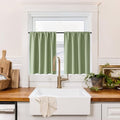 100% Blackout Short Curtains for Small Window (100% Blackout - Sage Green / 29"W x 30"L (Pack of 2))
