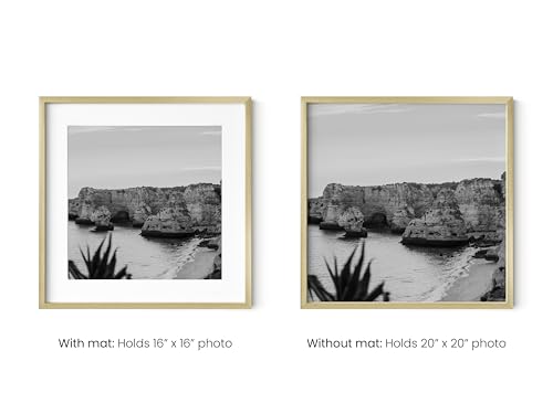20x20 Gold Metal Picture Frames Matted to 16x16 (Set of 03 / Gold Metal / 20x20 in)